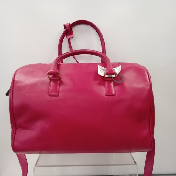 YSL SAINT LAURENT Classic Duffle 6 2Way Shoulder Hand Bag Leather Pink - Picture 2 of 8